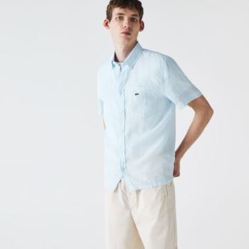 Lacoste Regular Fit Linen Shirt - Šortky Pánské Světle Blankyt | CZ-zlt6LI